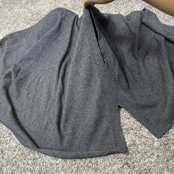 Joie Rabbit Fur Collar Cardigan Womens M Gray Oversized Wool Cashmere Soft Holes - Picture 8 of 10